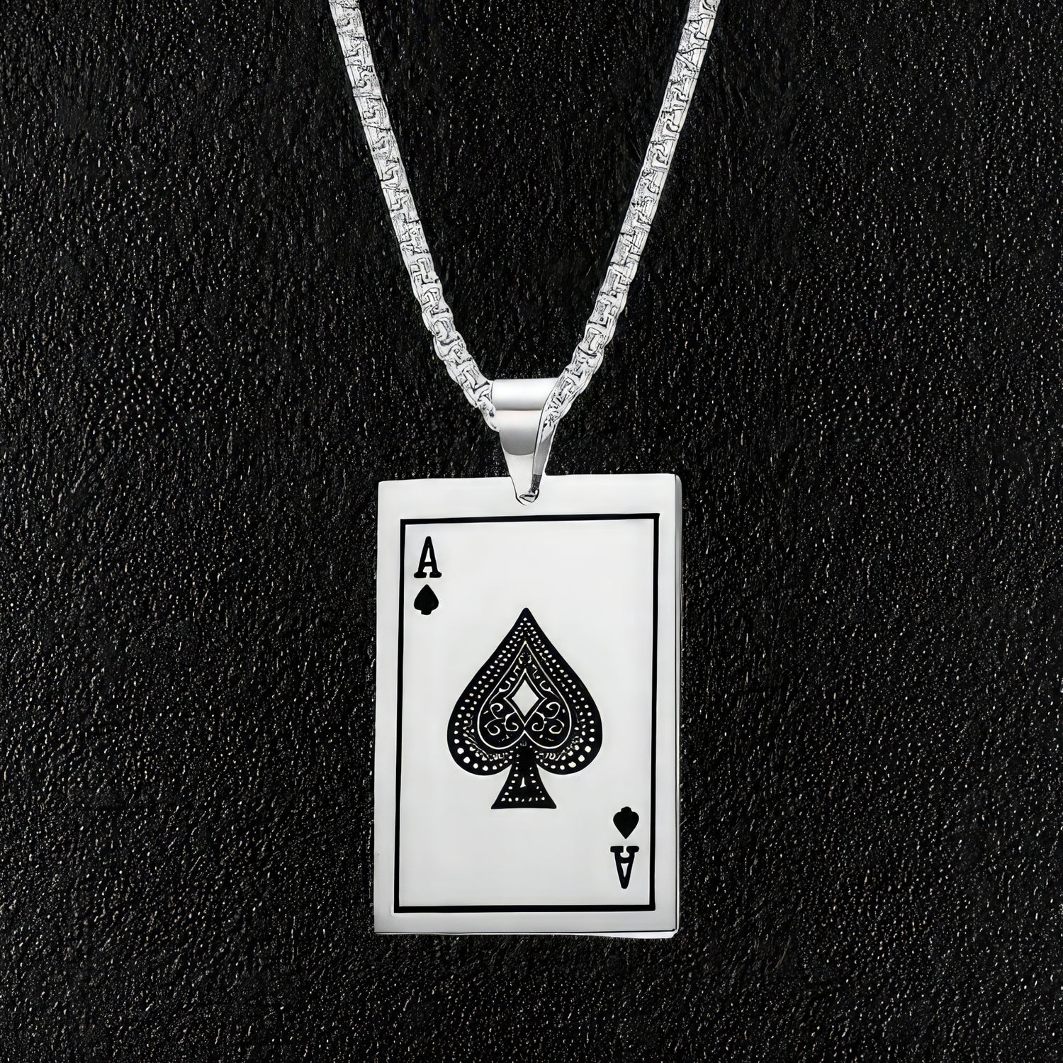 Stainless Steel Ace Of Spades Pendant