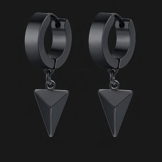 Black Triangular Cone Earrings