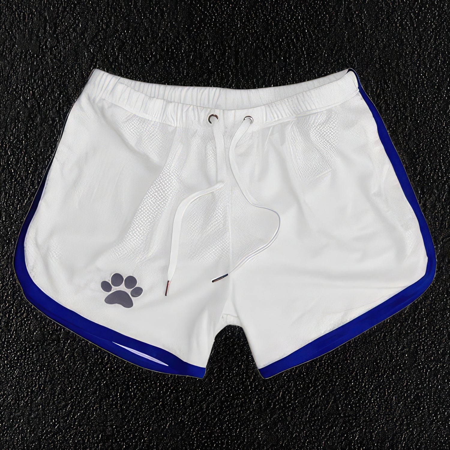 White & blue men's beach shorts