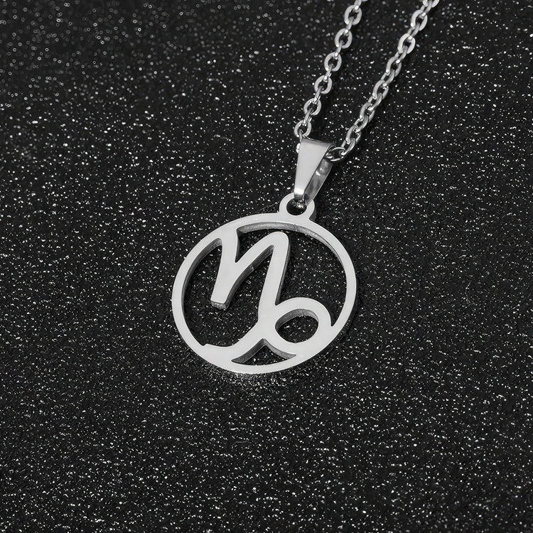 Minimalist Capricorn Zodiac Sign Pendant Necklace