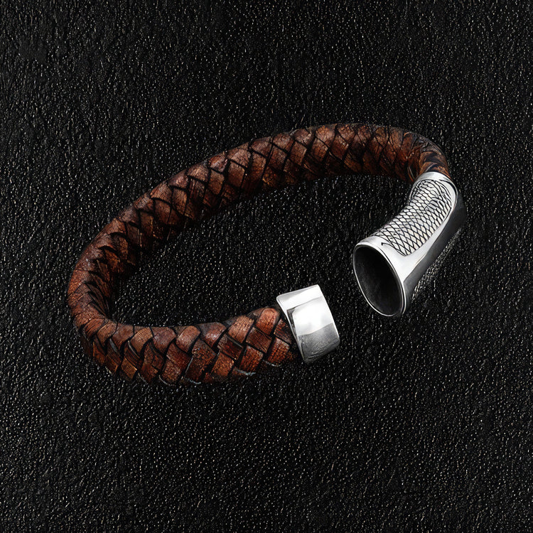 Men's Rustic Leather Bracelet