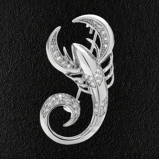 Men's Silver Scorpion Brooch
