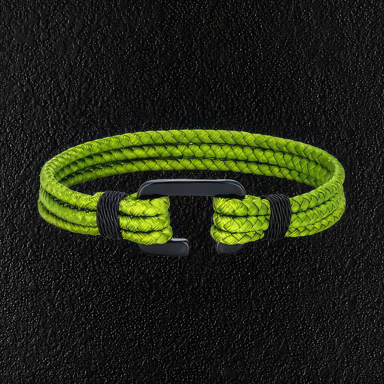 Olive Green Triple Rope Beach Bracelet