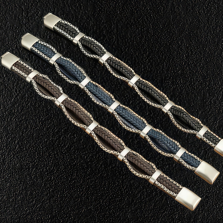 Men's Leather Chain Bracelets
