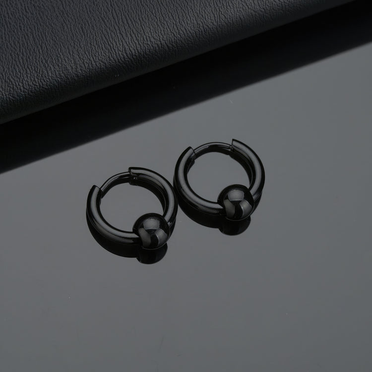 Stainless Steel Hoop & Ball Earrings For Men