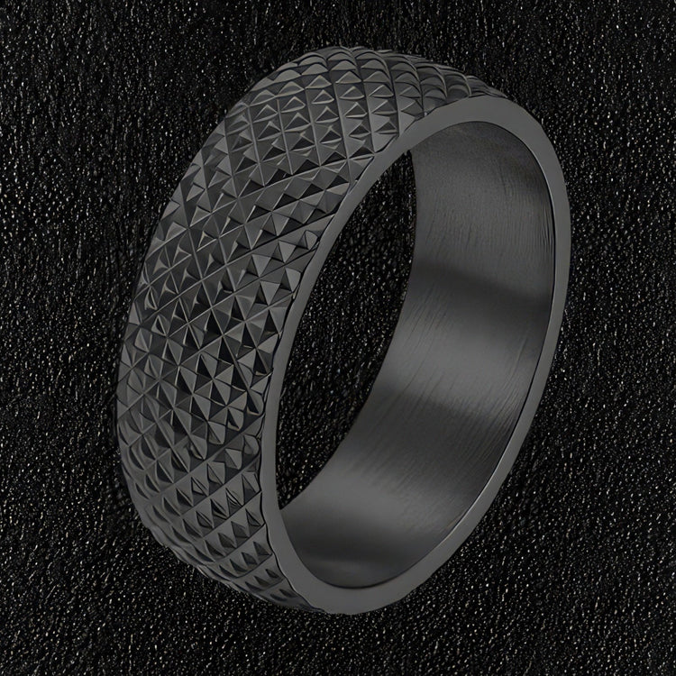 Black Textured Surface Ring