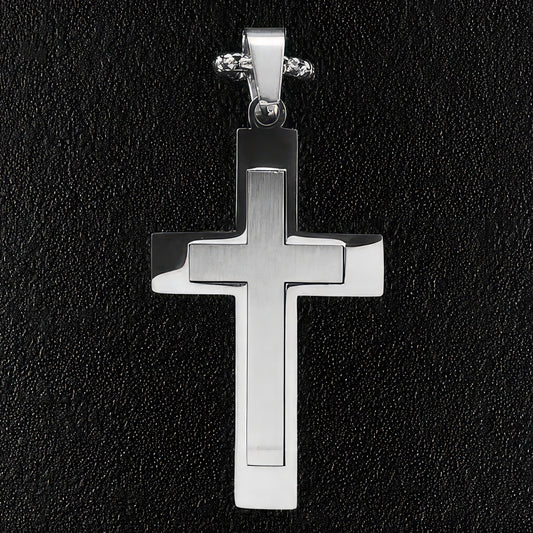 Sleek Modern Cross Pendant & Necklace