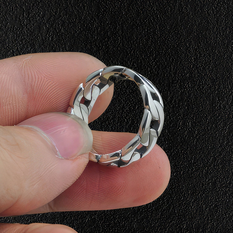 Man's Sterling Silver Chain Ring 