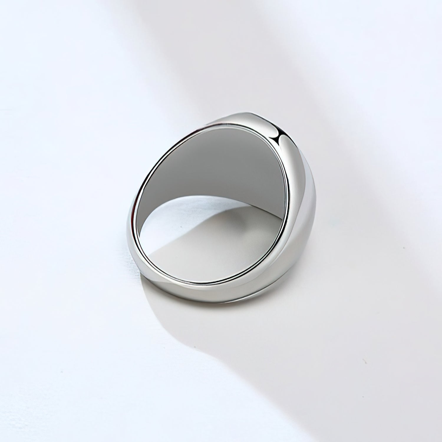 Men's Oval Steel & Acrylic Ring