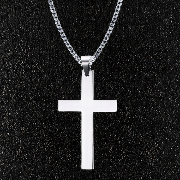 Stainless Steel Simple Cross Pendant