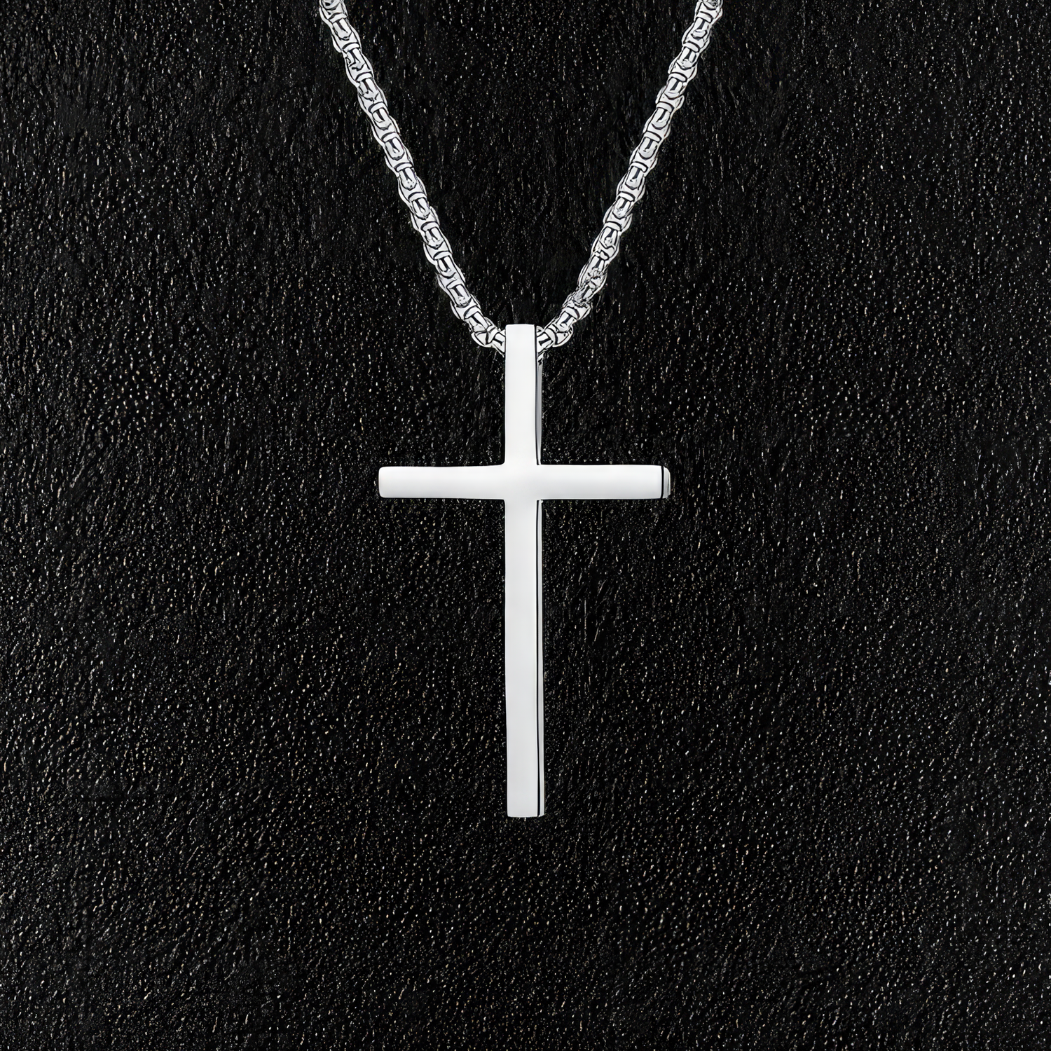 Small Stainless Steel Minimal Cross Necklace