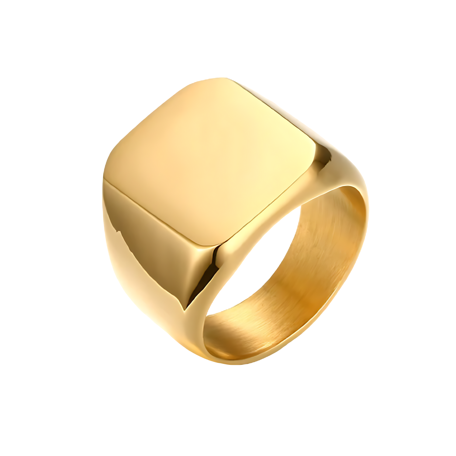 Men's Gold Steel Signet Ring