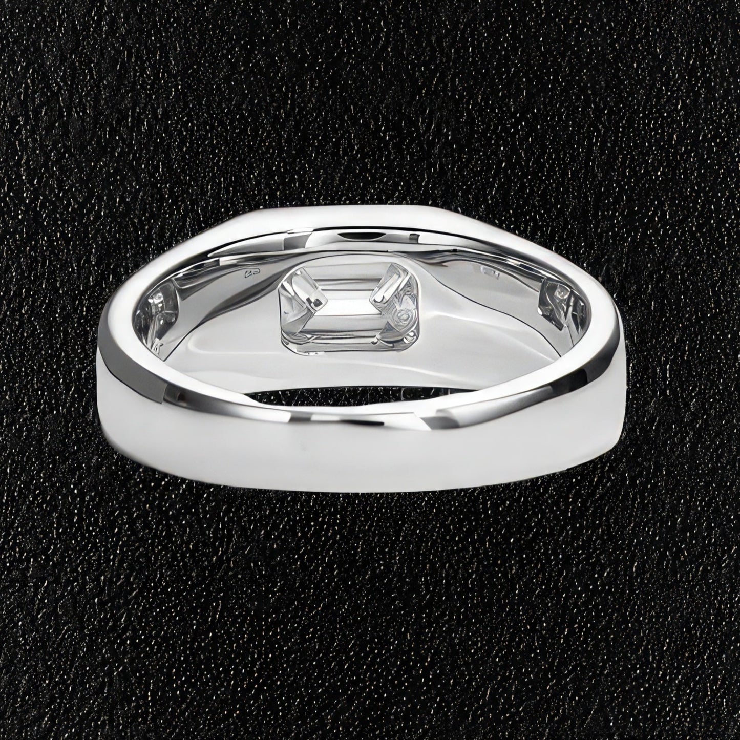 2ct Moissanite Sterling Silver Men's Wedding Ring