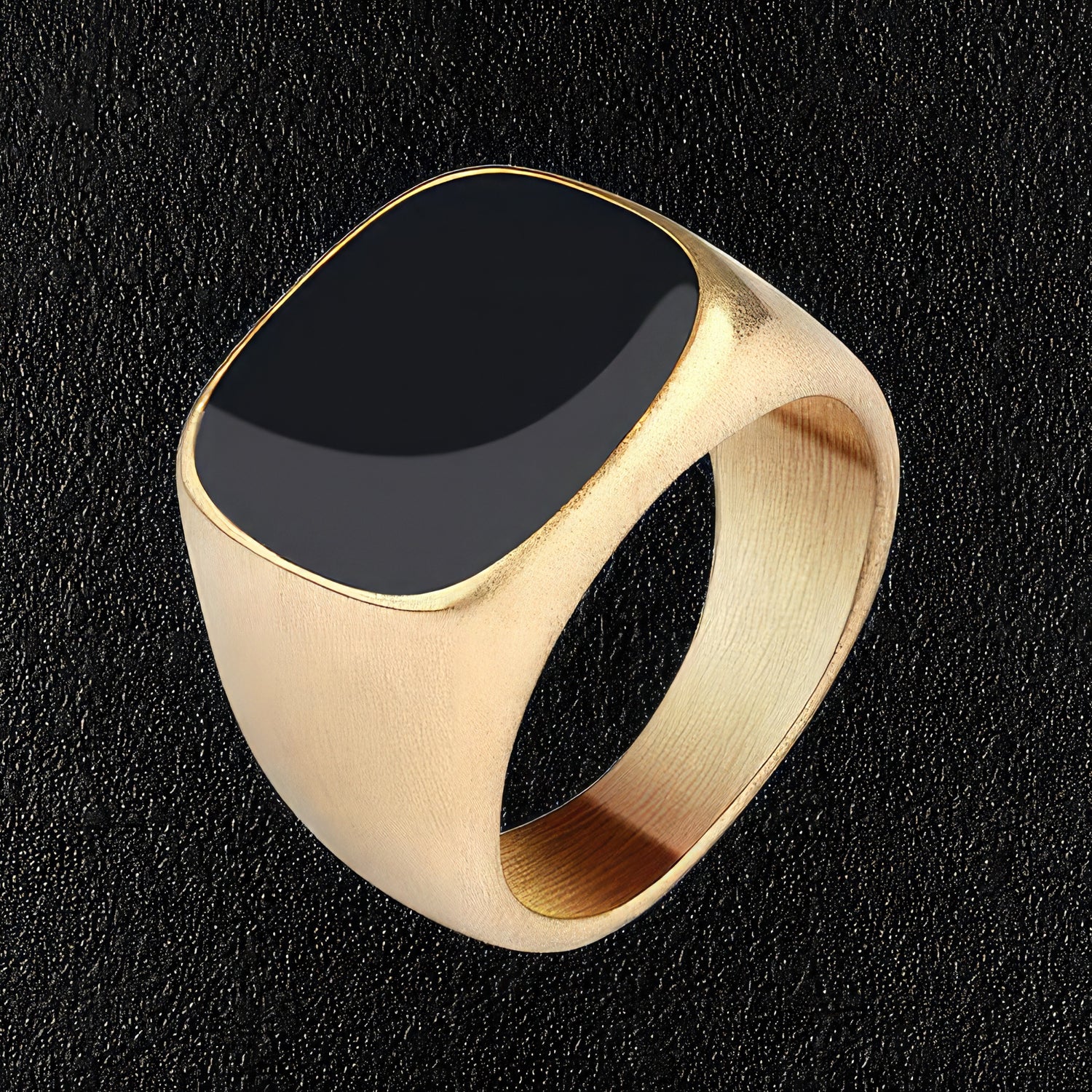 Frosted Gold Finish Signet Ring