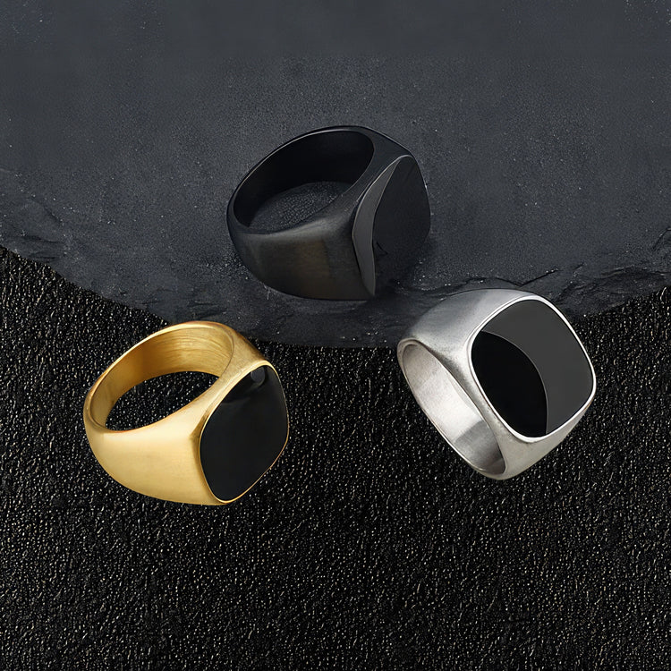 Frosted Finish Signet Ring For Men
