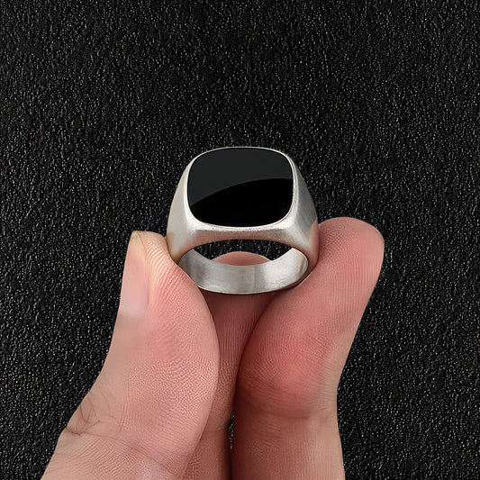 Frosted Finish Signet Ring