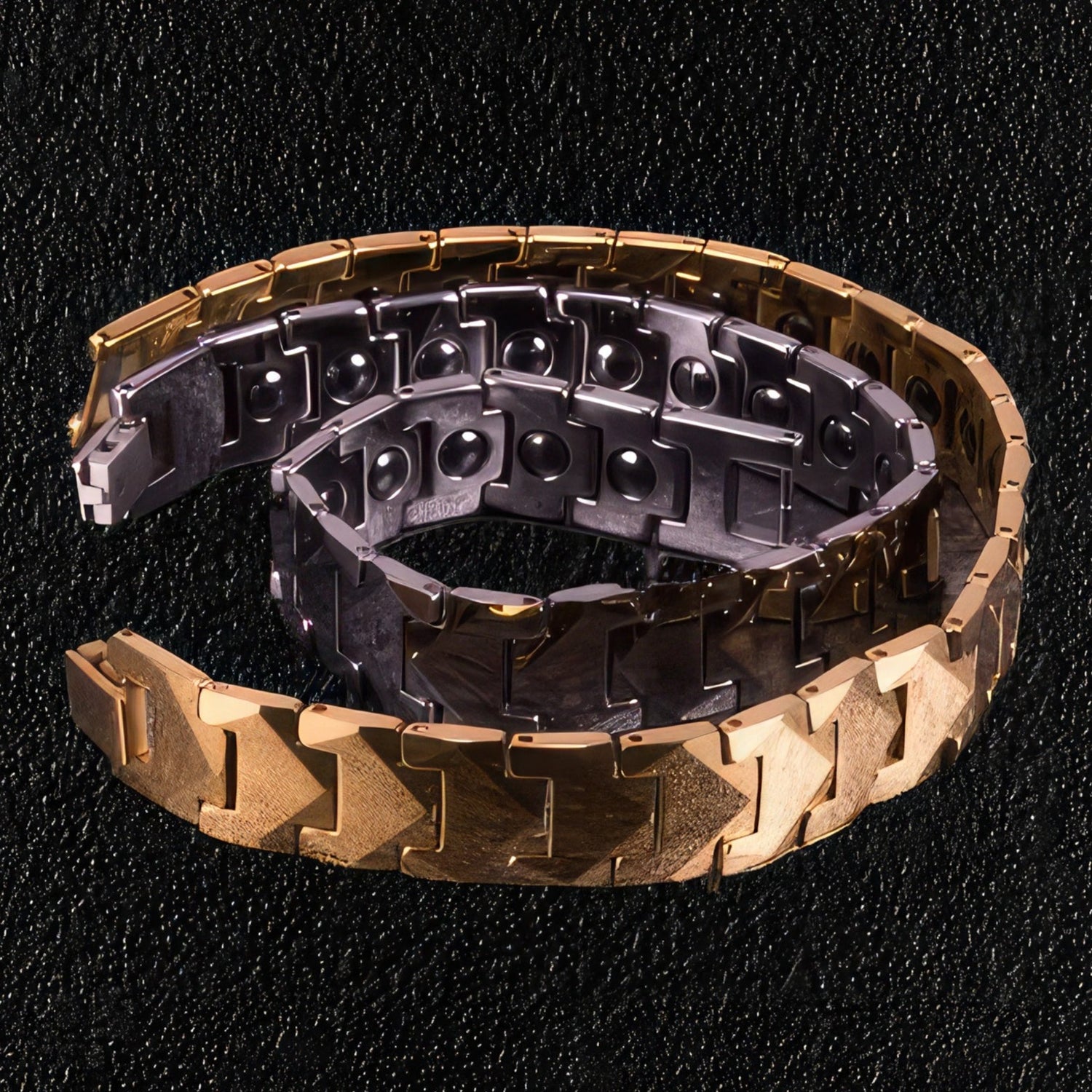 Men's Tungsten Carbide Magnetic Hematite Bracelet