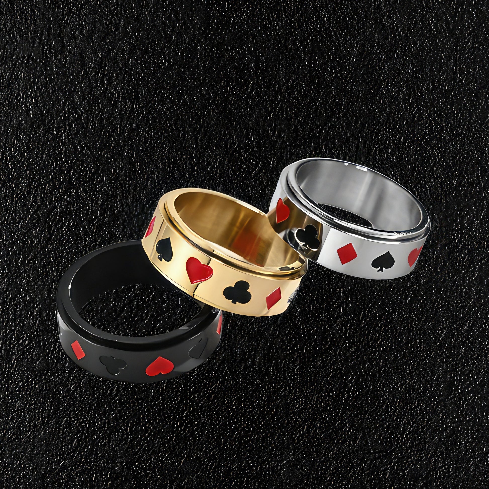 Lucky Poker Spinner Rings