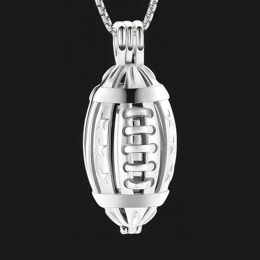 American Football Pendant & Necklace - Silver
