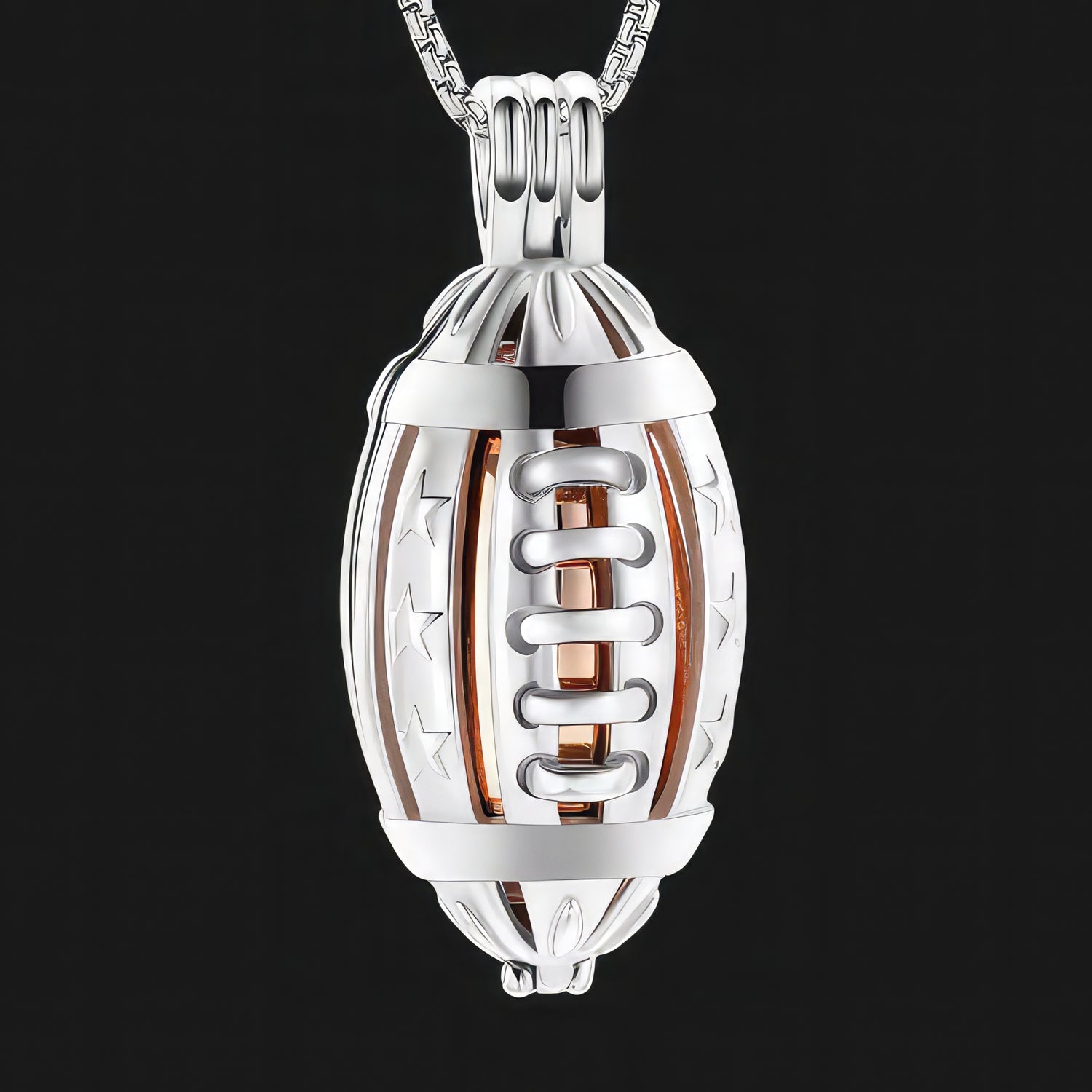 American Football Pendant & Necklace - Bronze