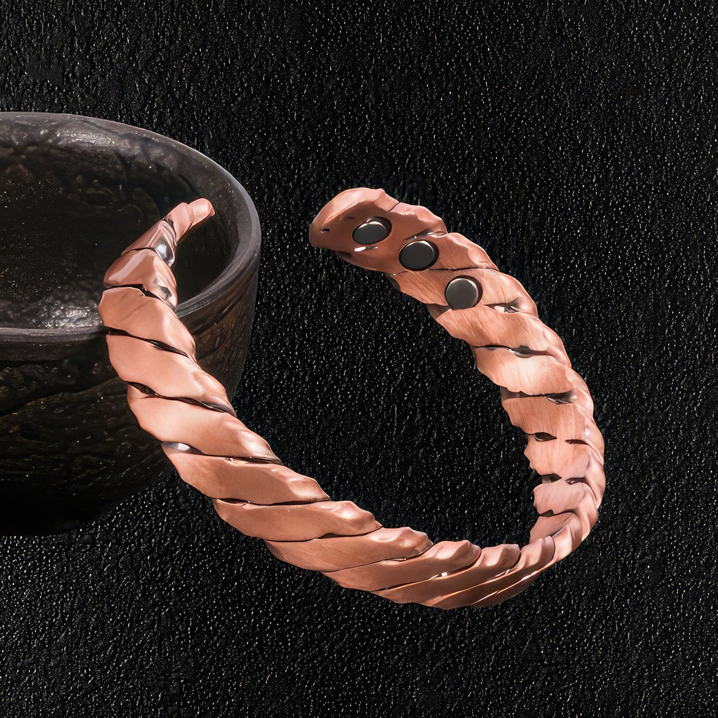 Brushed Copper Twist Cuff Bracelet