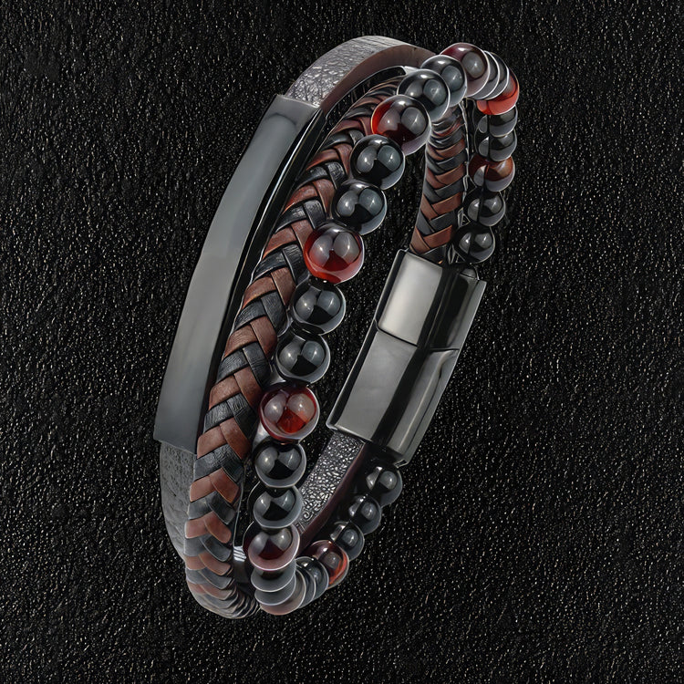 Zuringa Leather & Bead Bracelet