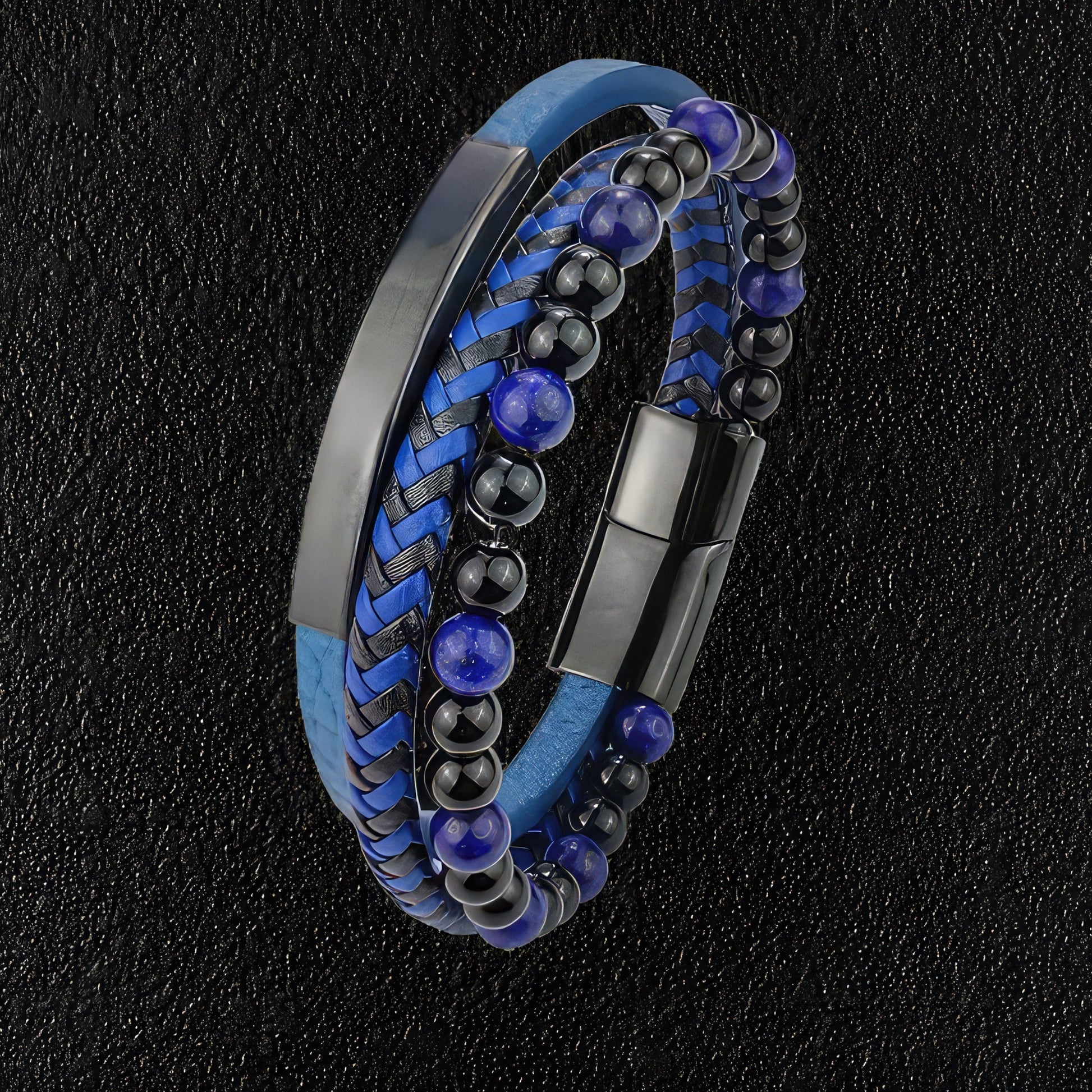 Stylish Leather & Bead Bracelet