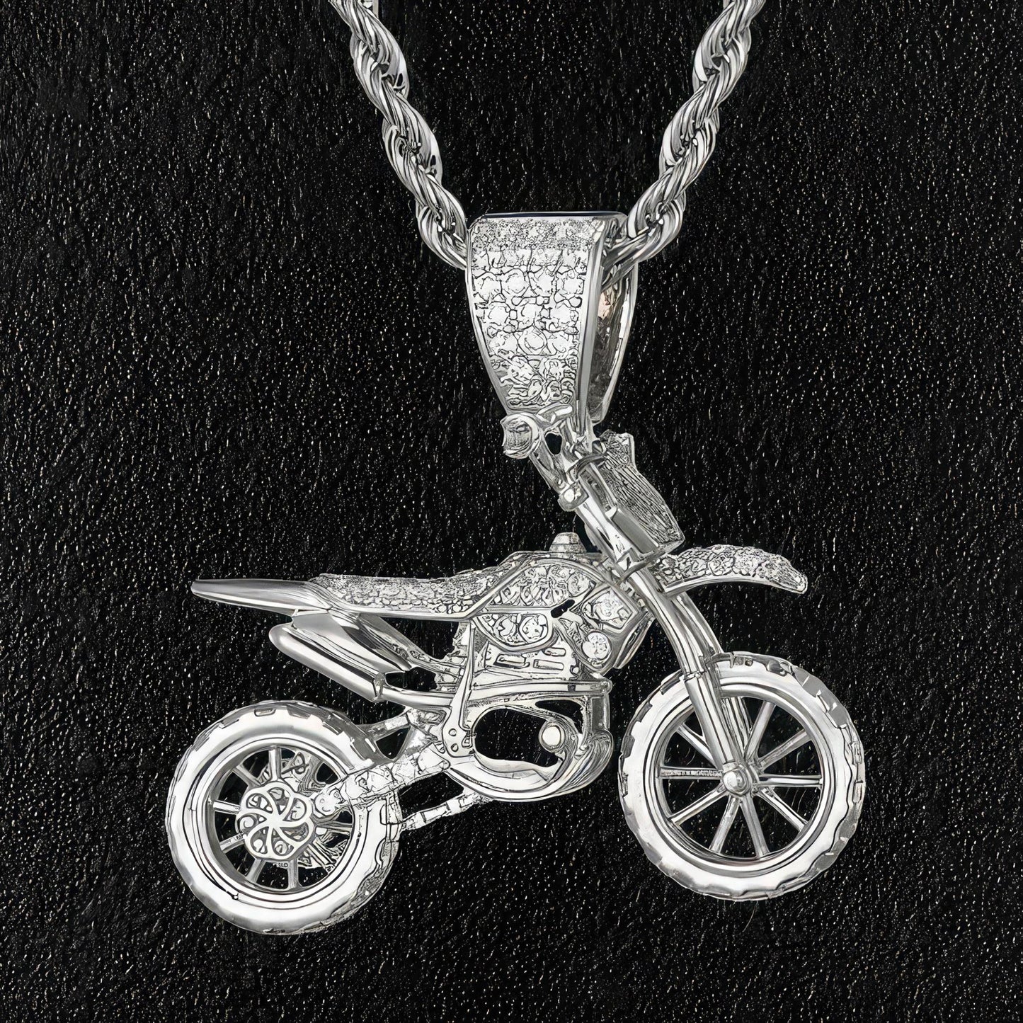 Dirt Bike Pendant & Necklace