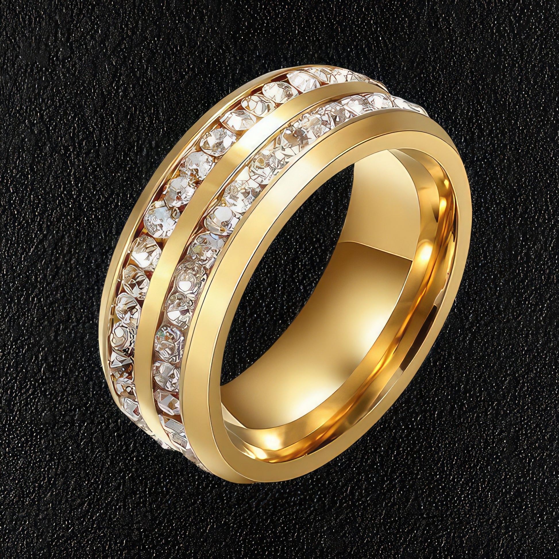 Man's Double Row Bling Ring