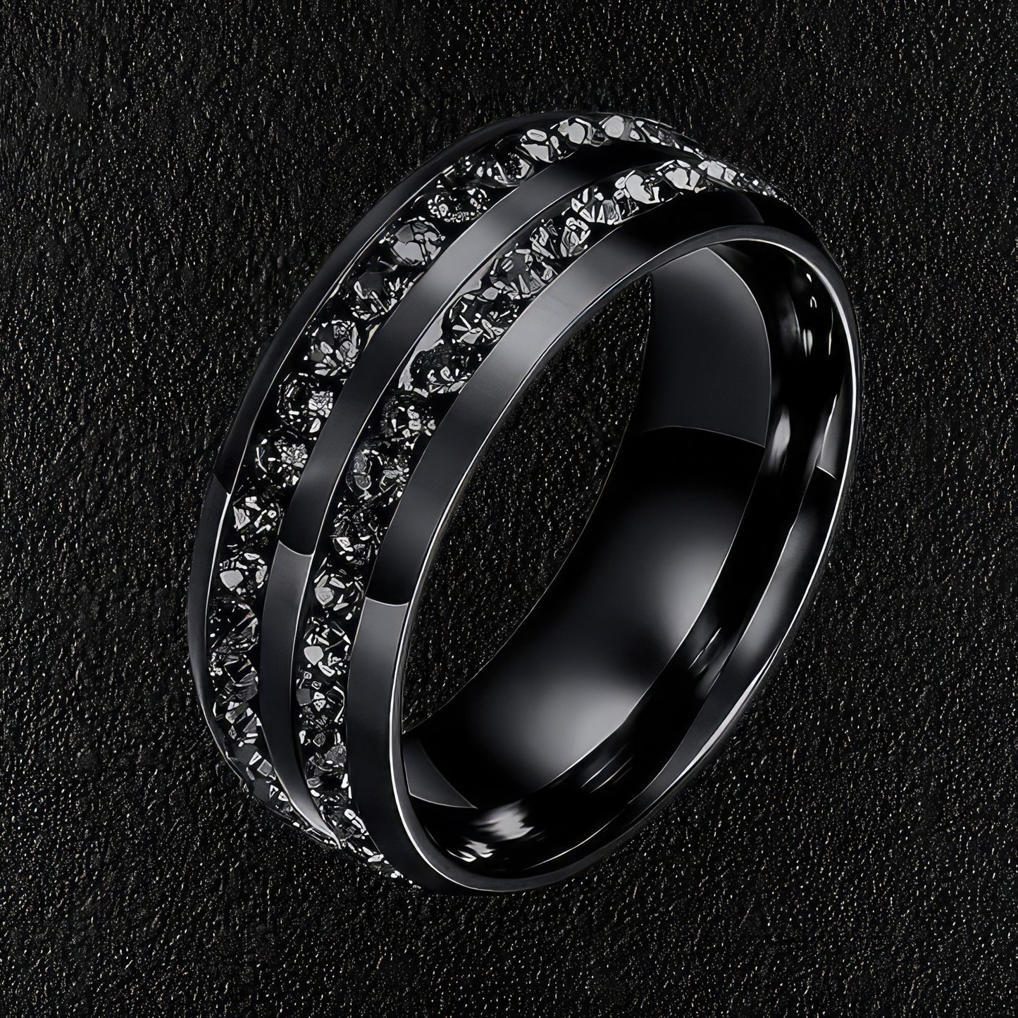 Men's Double Row Bling Ring