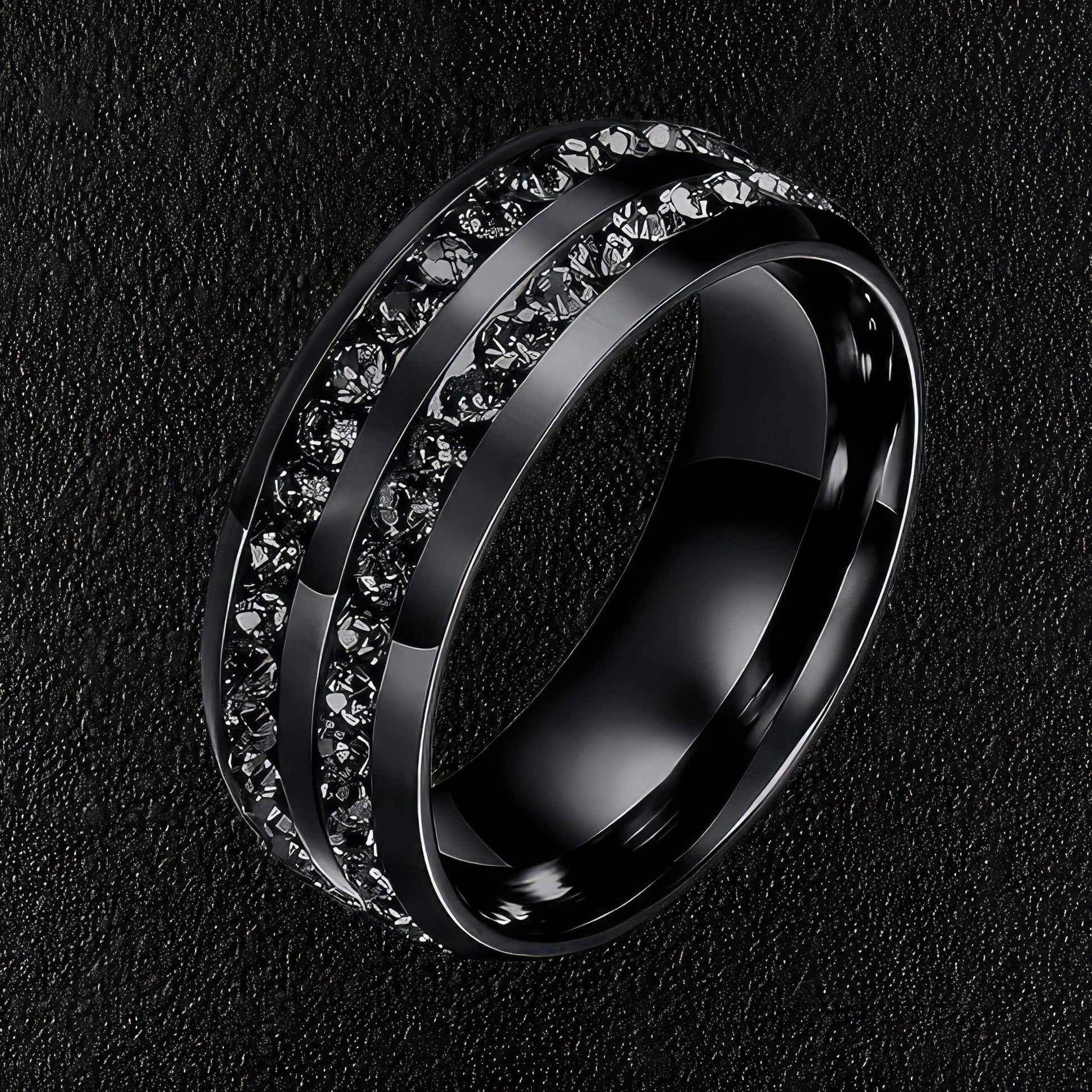 Men's Double Row Bling Ring