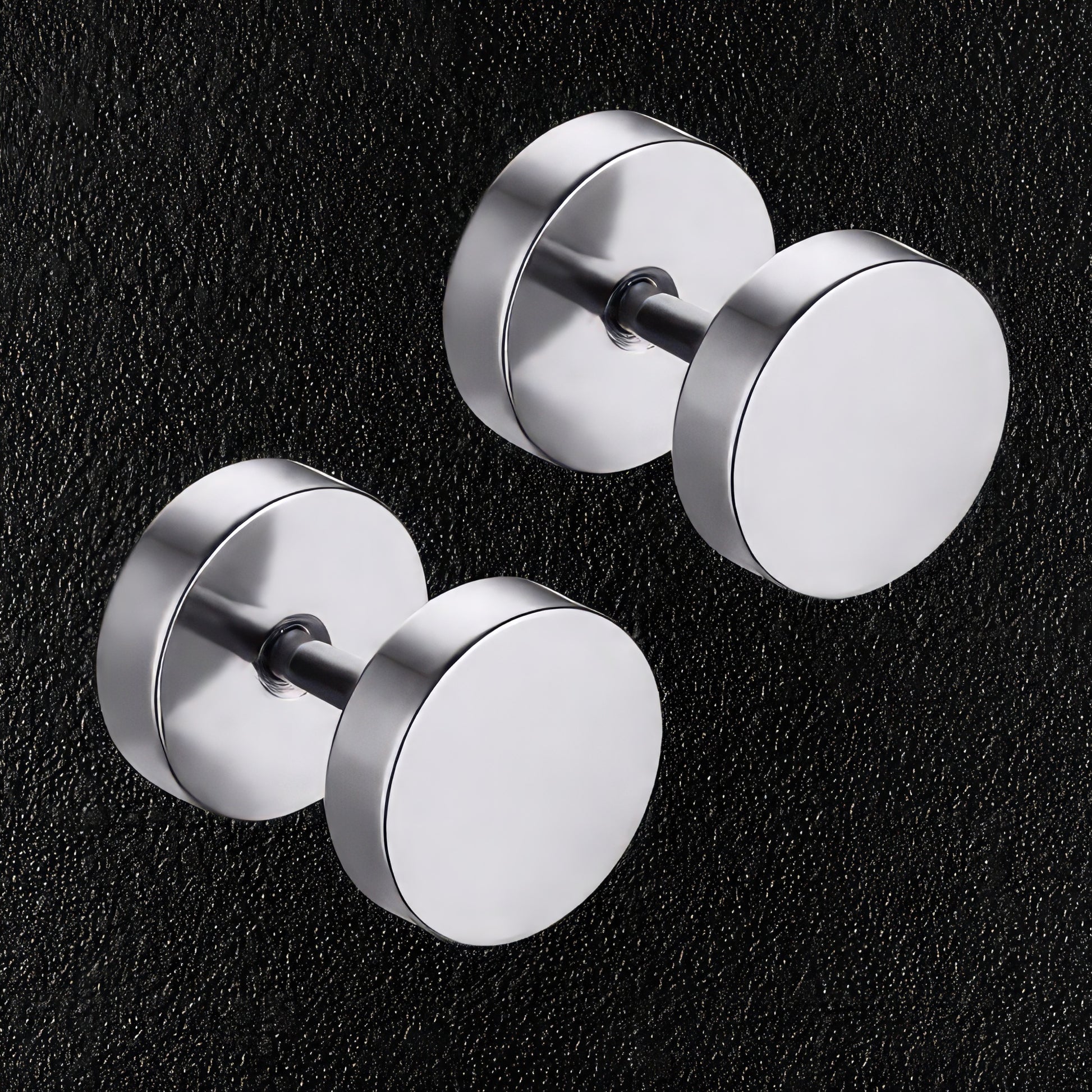 Silver Dumbbell Earrings