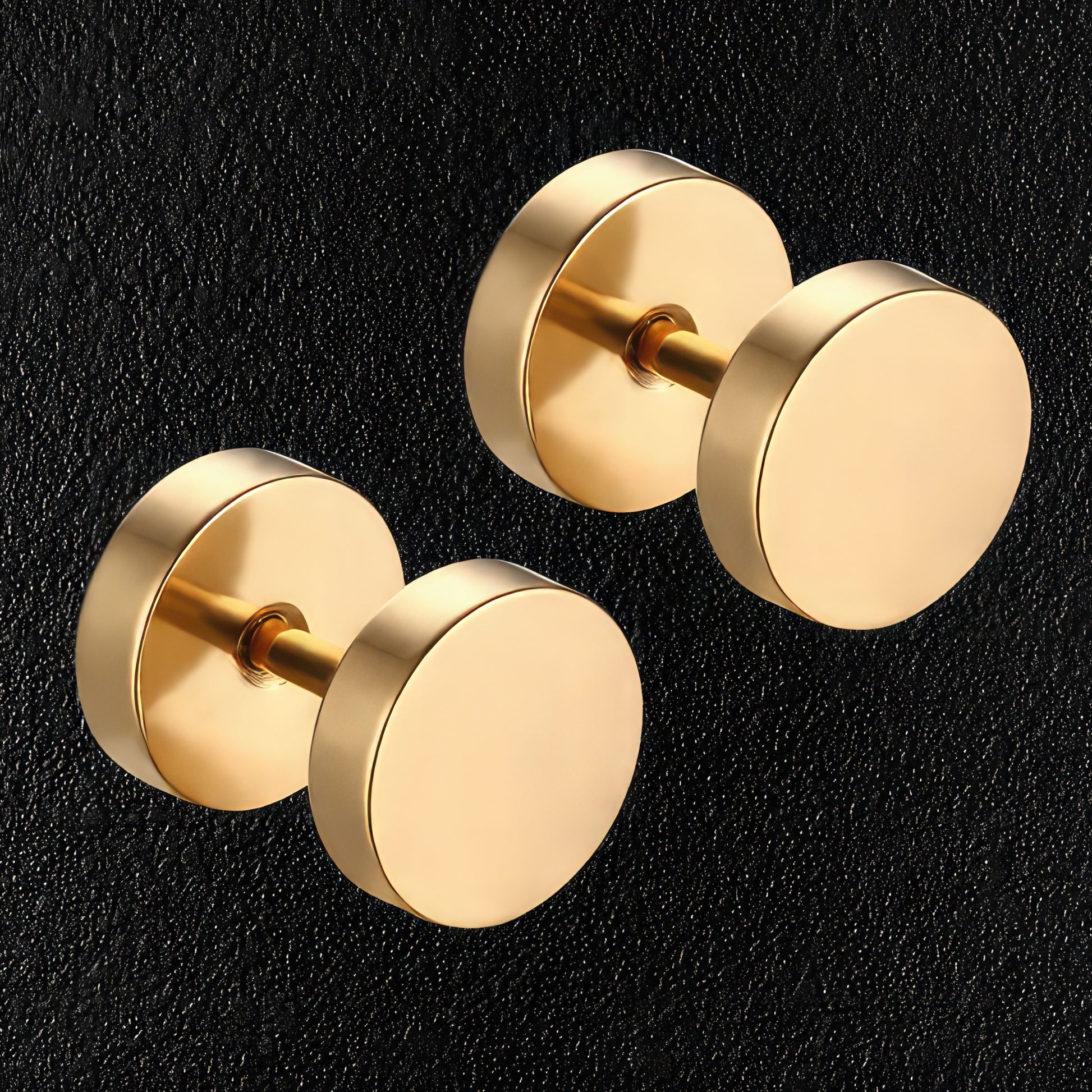 Gold Dumbbell Earrings