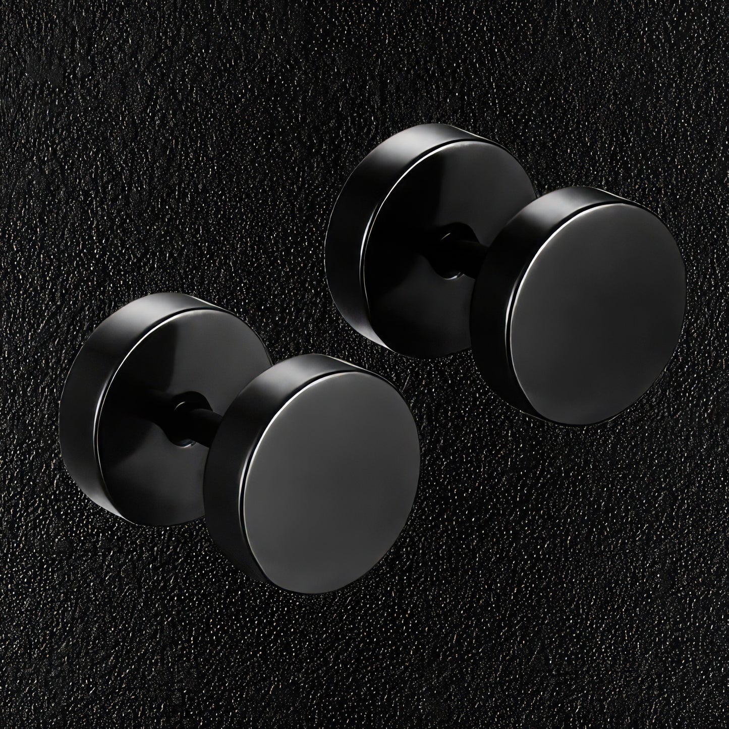 Black Dumbbell Earrings