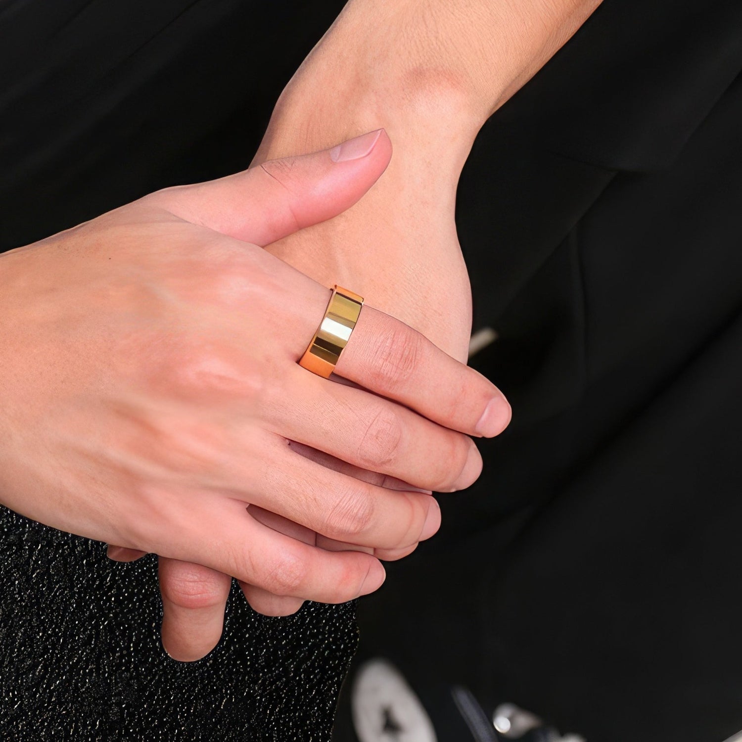 Gold Tungsten Wedding Ring For Men