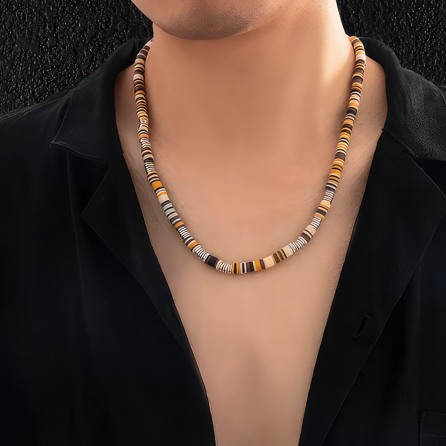 Men's Beaded Necklace - Men's Necklace - Men's Choker Necklace - Men's