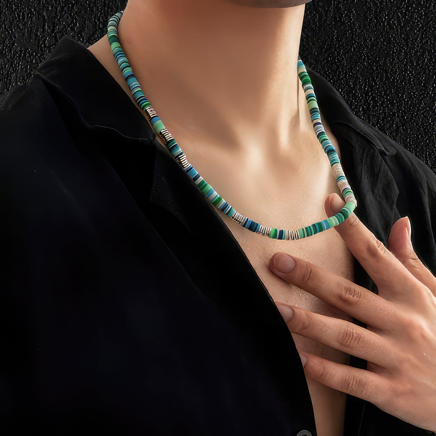 Men's Colorful Beach Choker Necklace