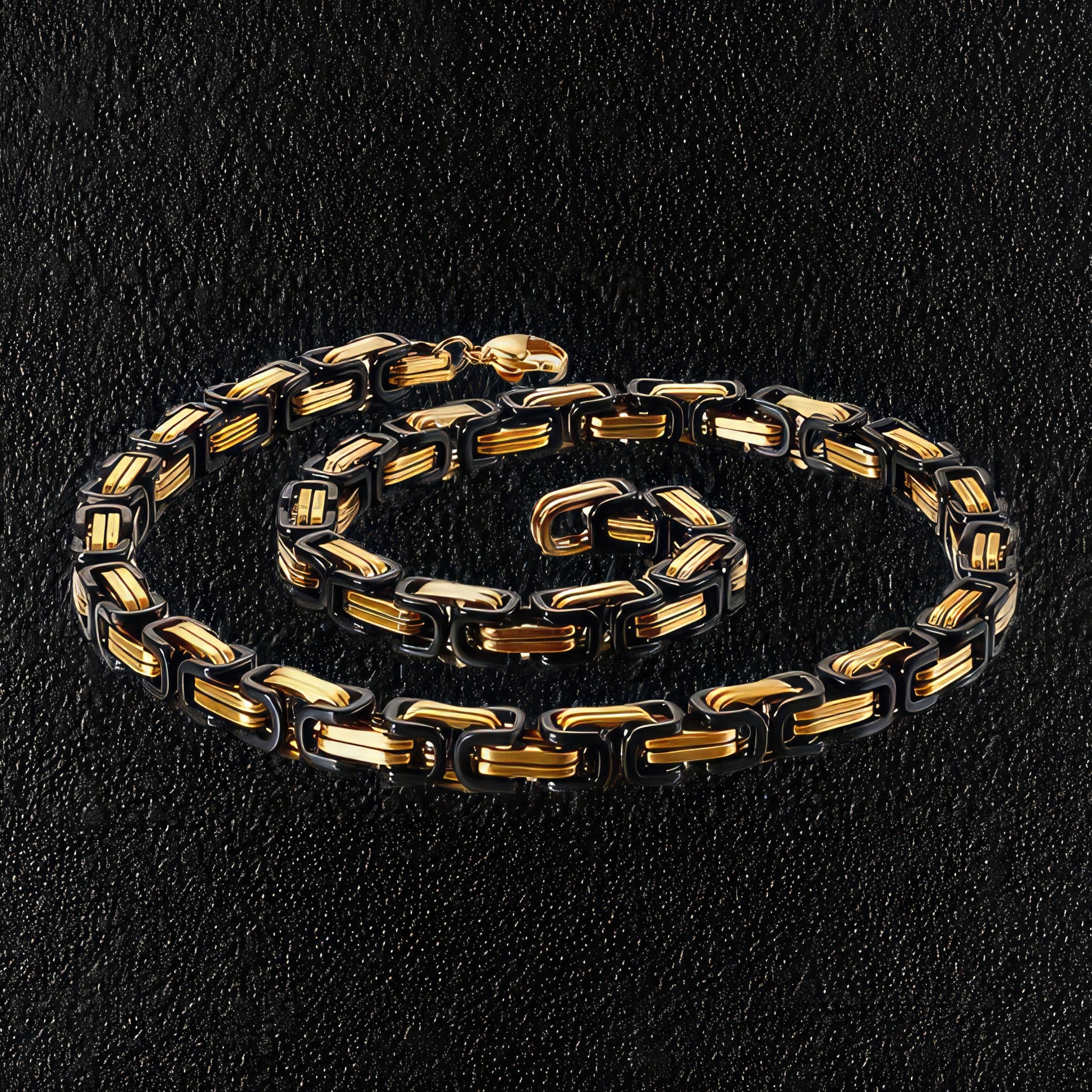 Black & Gold Dubai Byzantine Necklace