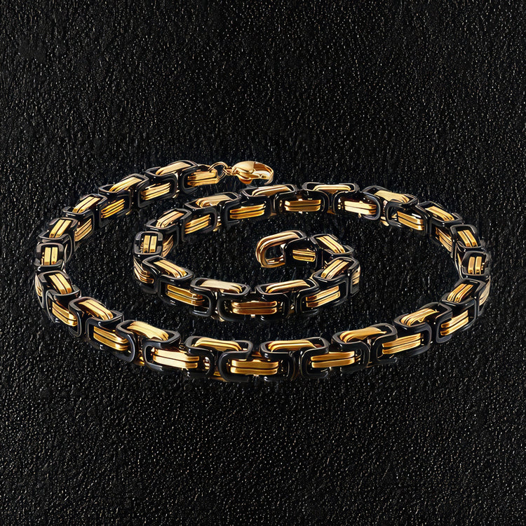 Black & Gold Dubai Byzantine Necklace