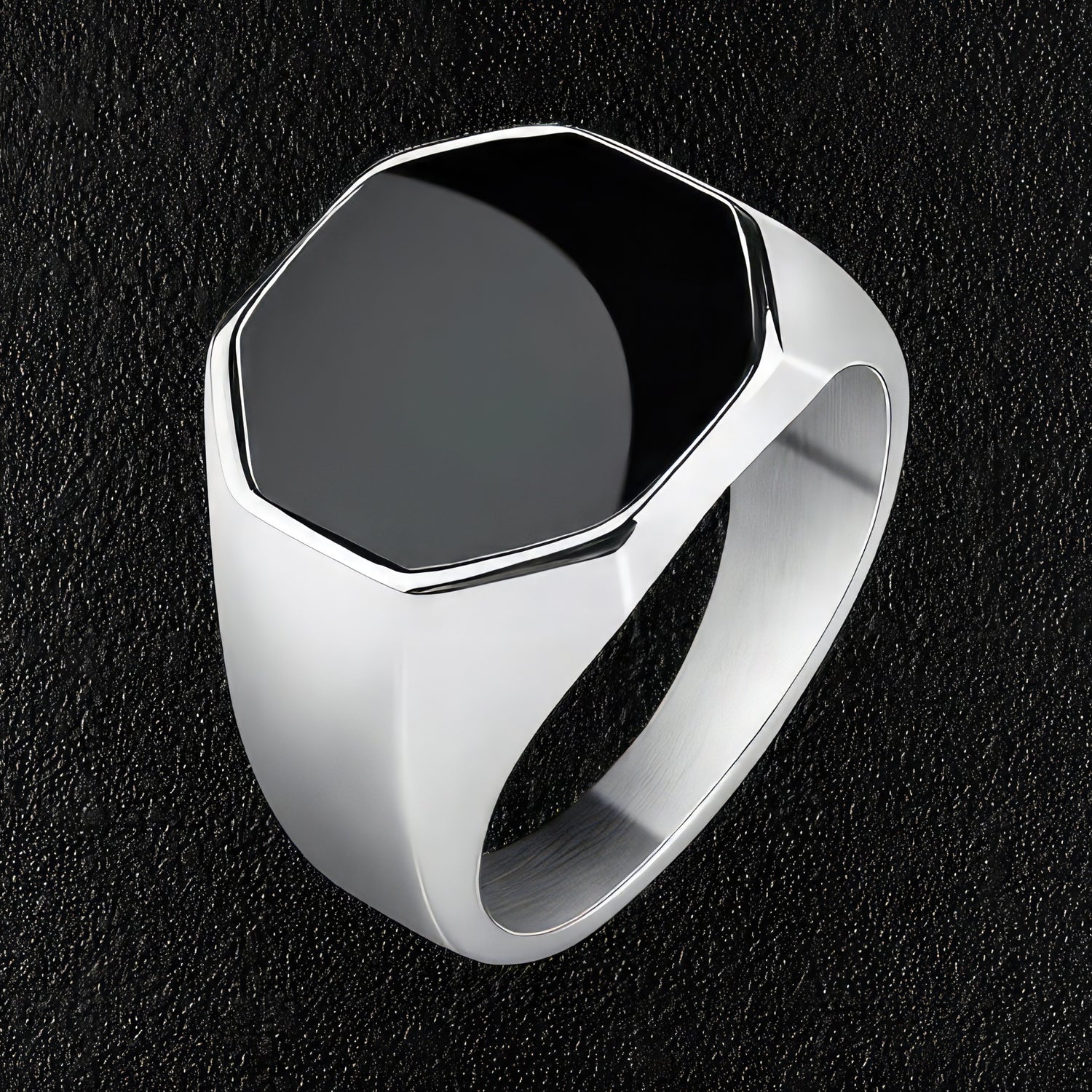 Silver Octagonal Signet Ring