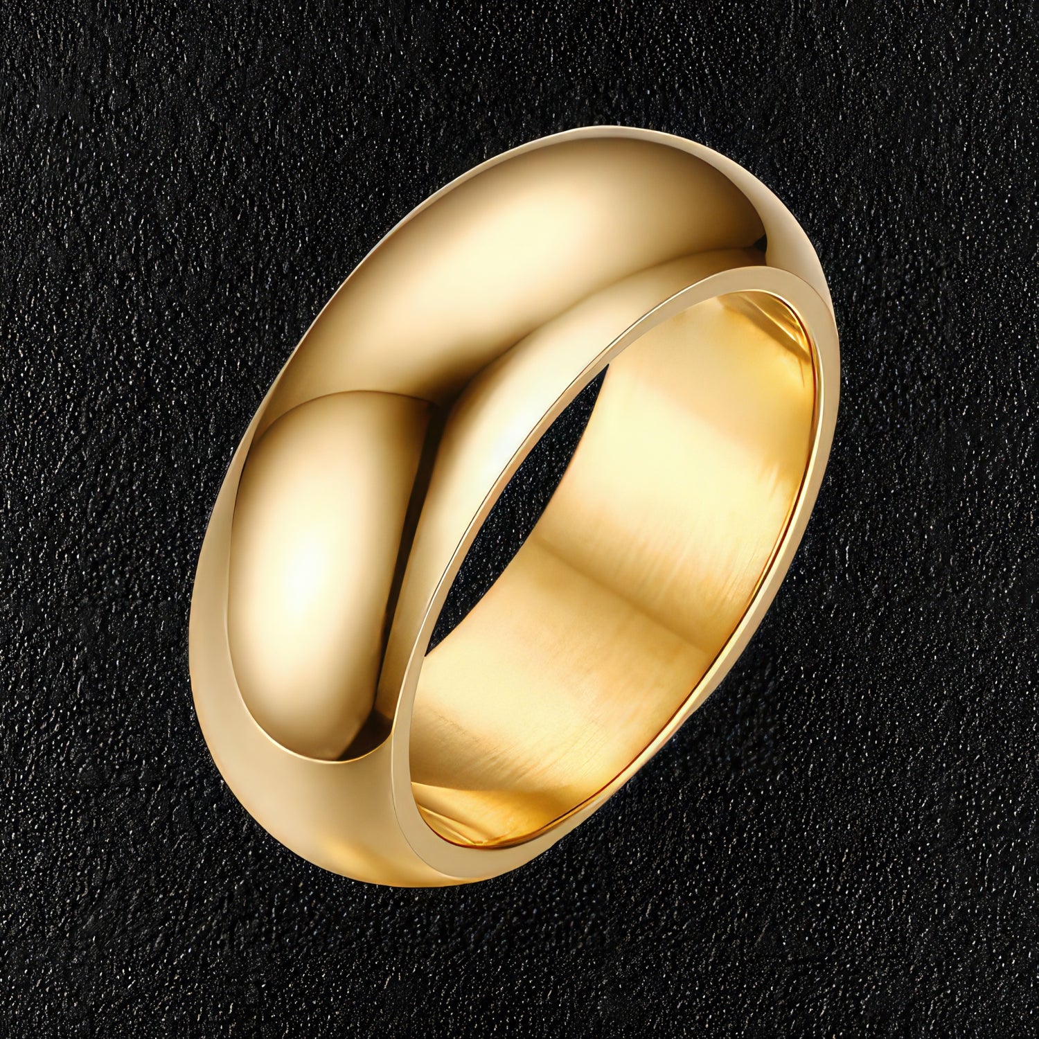 Gold Stainless Steel Rounded Ring