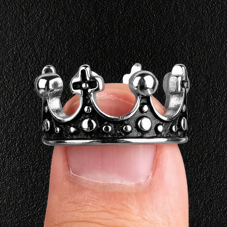 Black & Silver Royal Crown Ring