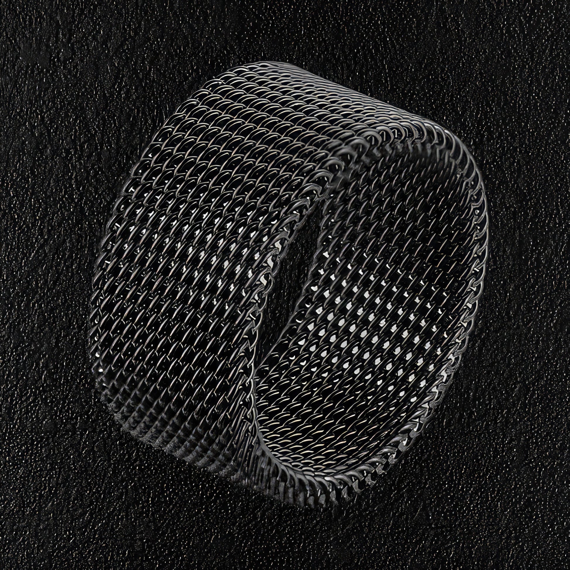 Men's Black Steel Mesh Ring