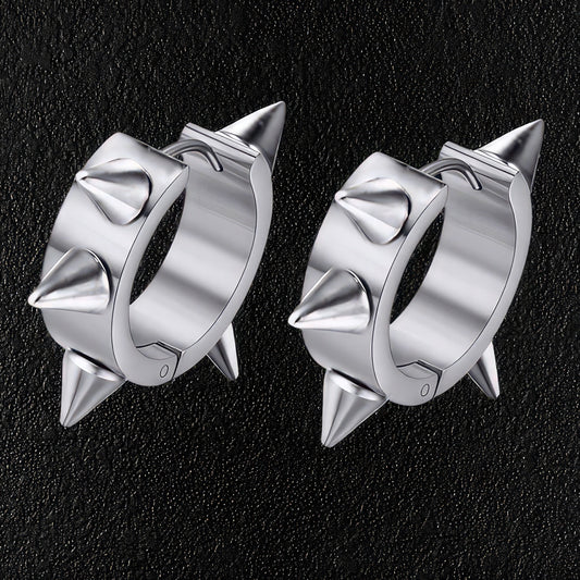 Silver Kinky Studded Earrings