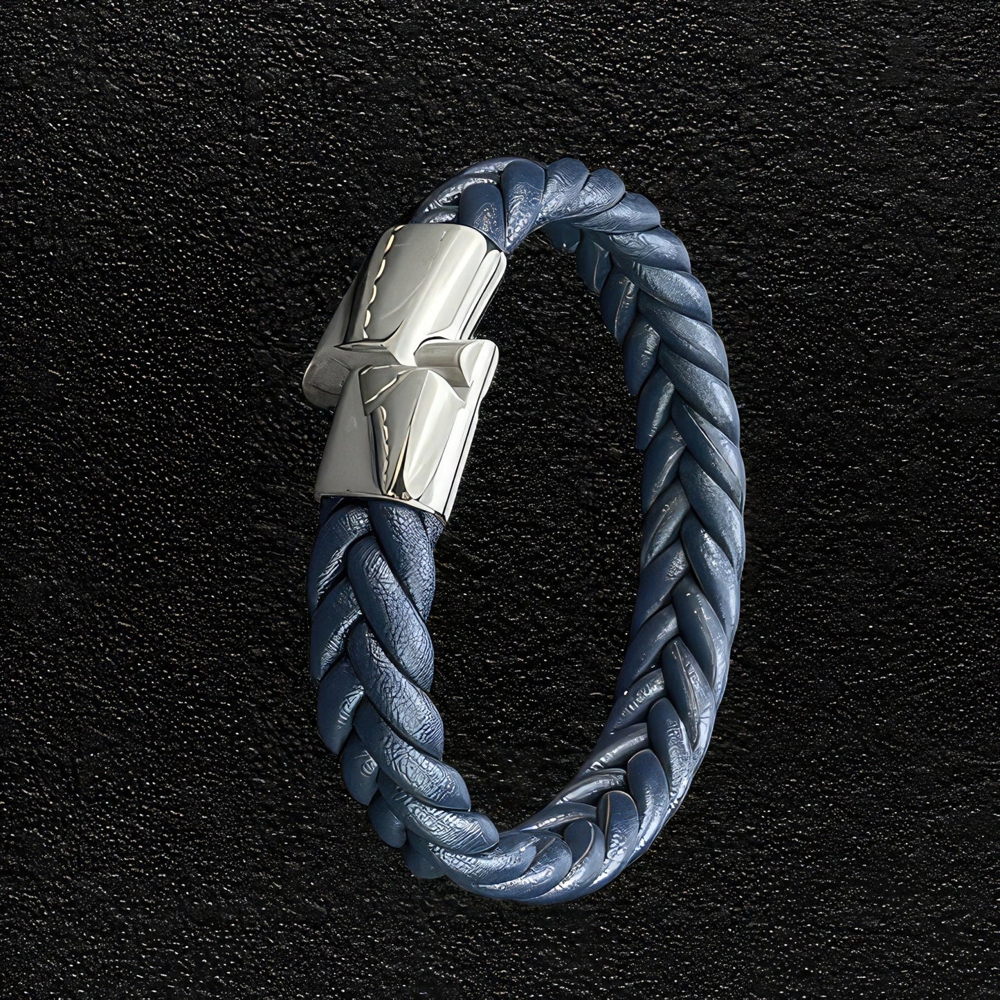 Thick Braided Leather Bracelet For Men