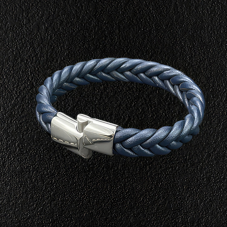 Thick Braided Leather Bracelet For Men