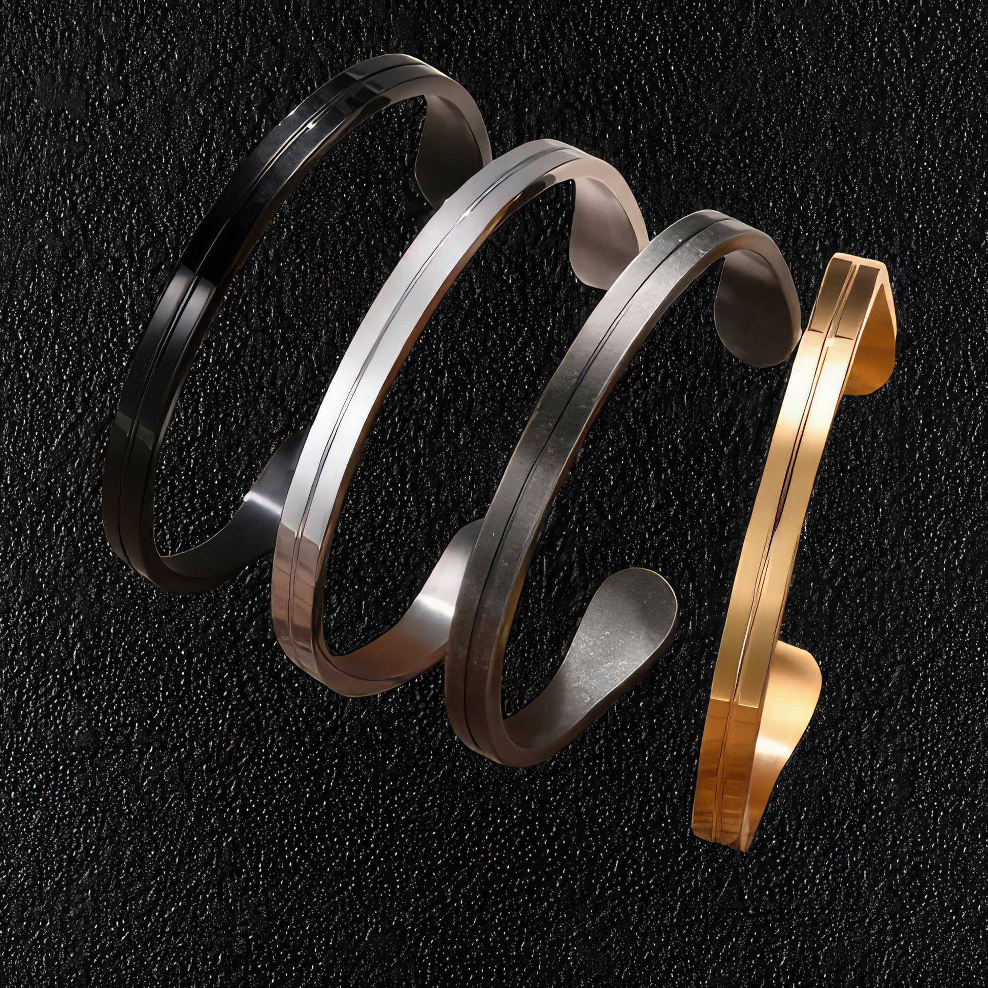 Thin Line Steel Bangles For Men