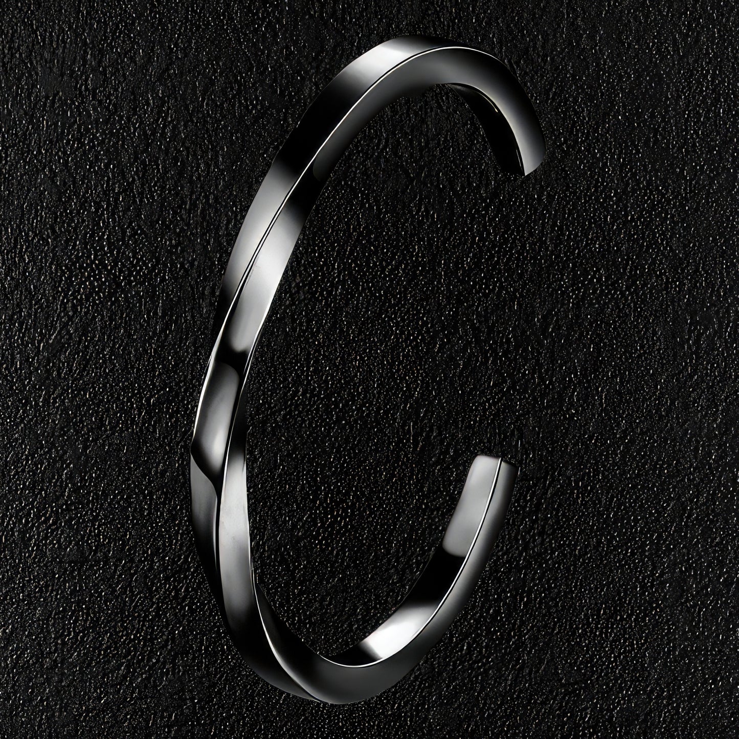 Twisted Black Steel Bangle