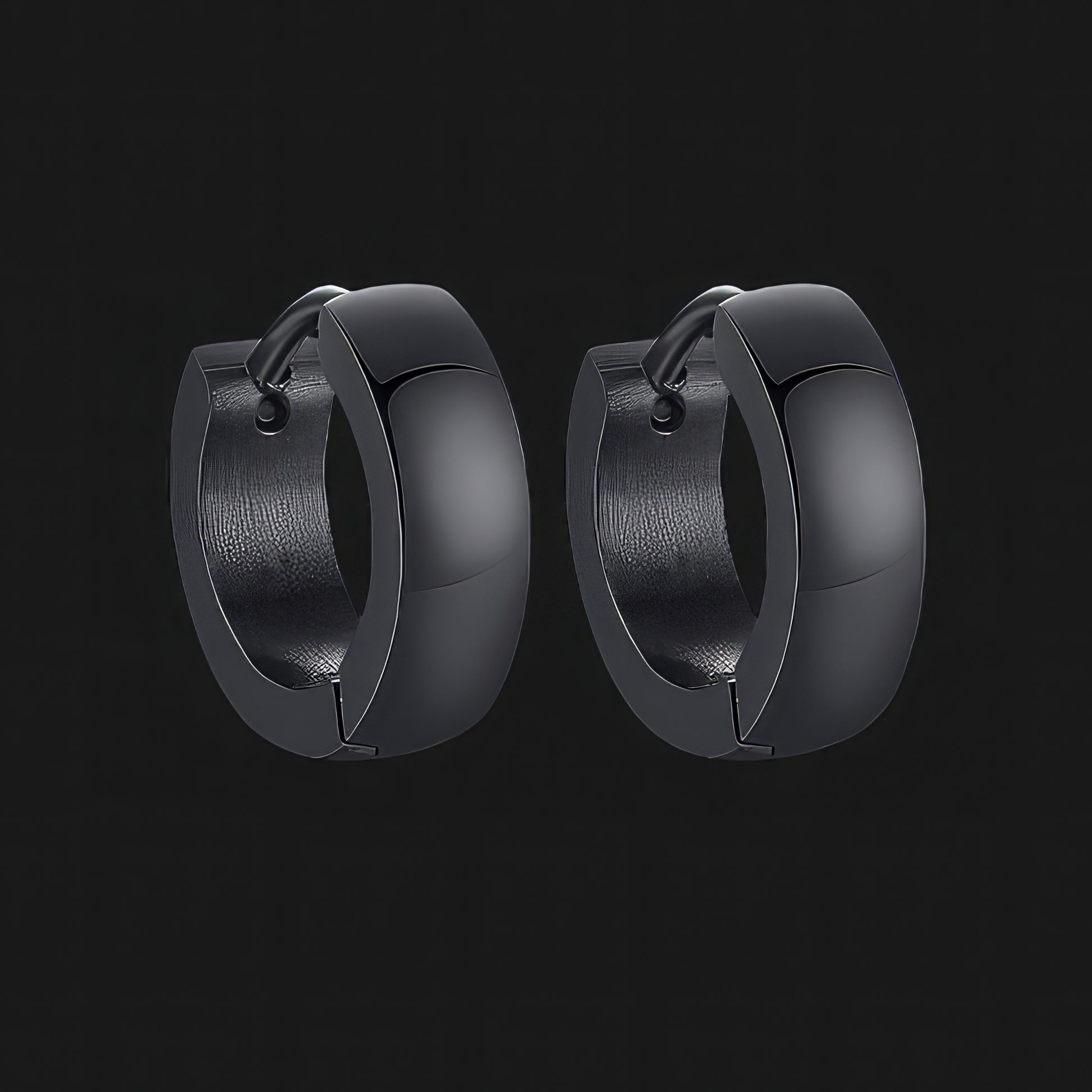 Black Wide Band Earrings