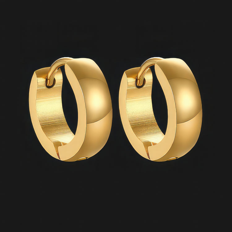 Gold  Wide Band Earrings